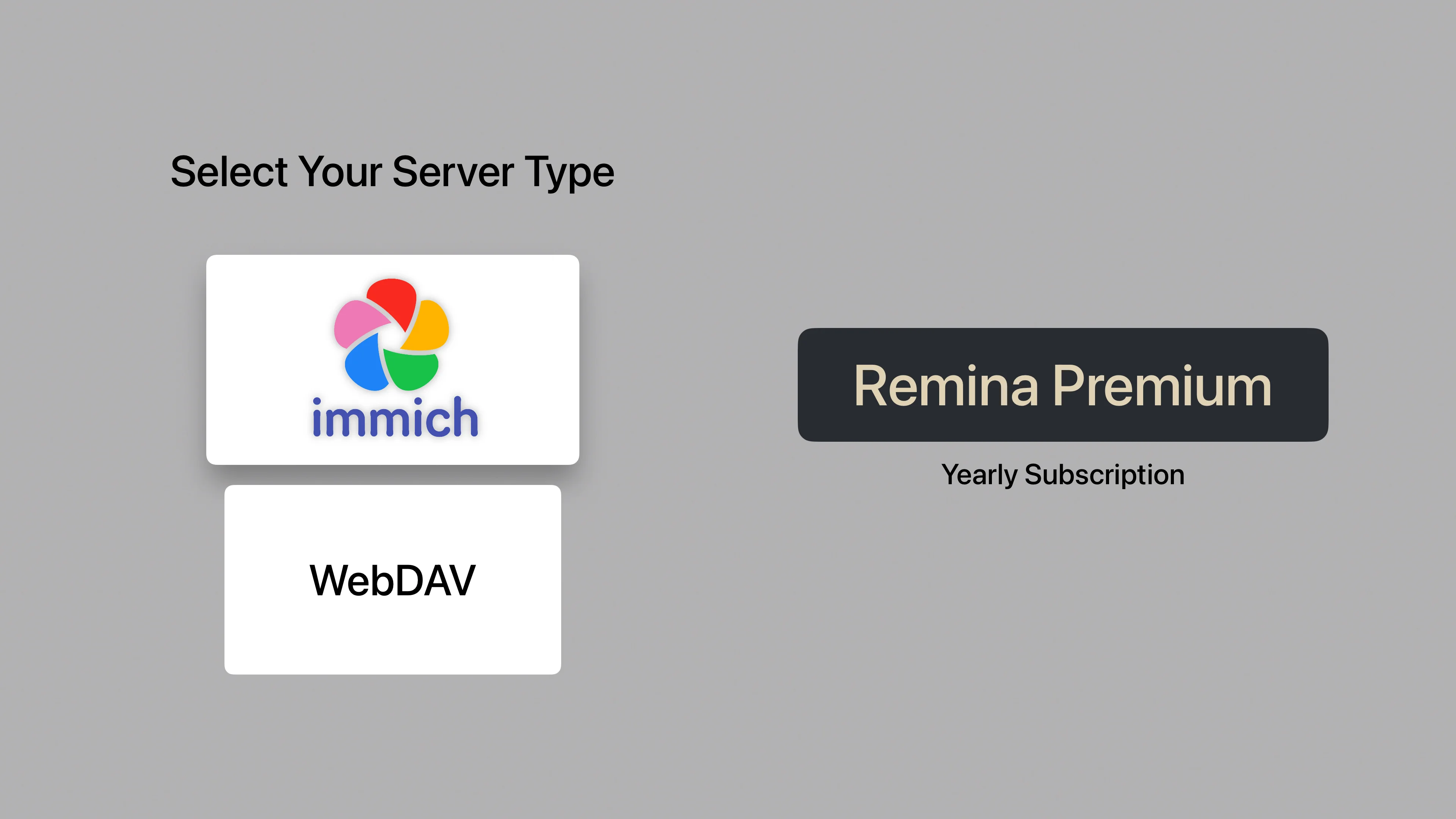 Server selection page